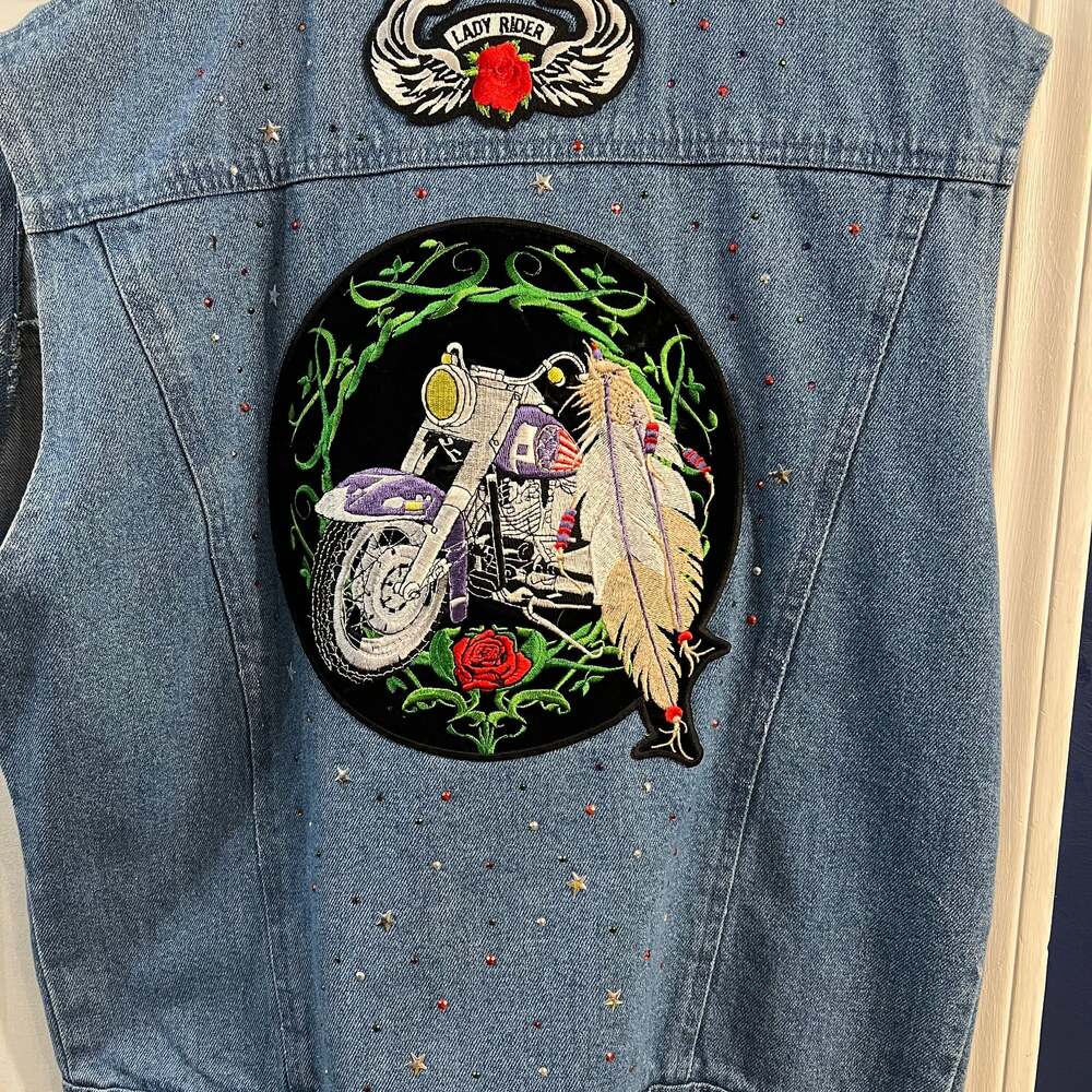 Ladies Vintage Illusions Denim Vest with HOG Eagle Patch